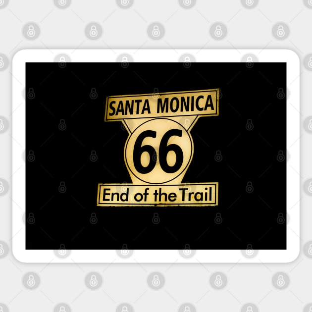 Route 66 End of the Trail at Santa Monica Pier, California, USA Sticker by VickiWalsh